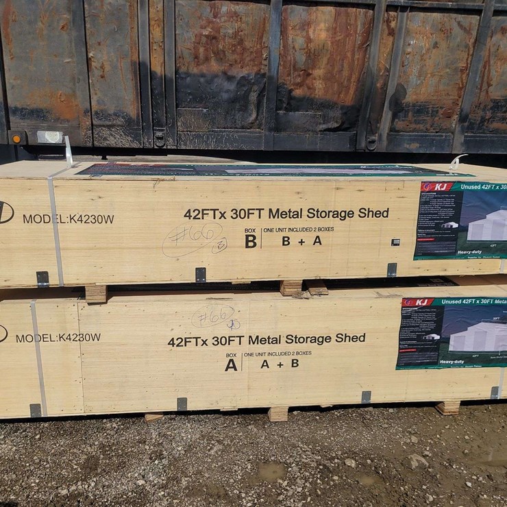 (1) KJ 42Ft x30Ft Metal Storage Shed Model: K4320W