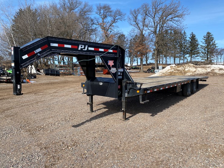 #1114-•-2019-pj-jy322-32'-flatbed-gooseneck-trailer-(has-wi-title)-(colfax,-wi)-image-1