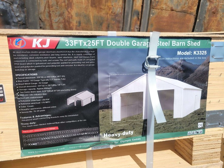 (1)-kj-33ft-x-25ft-double-garage-steel-barn-shed-model:-k3325-image-1