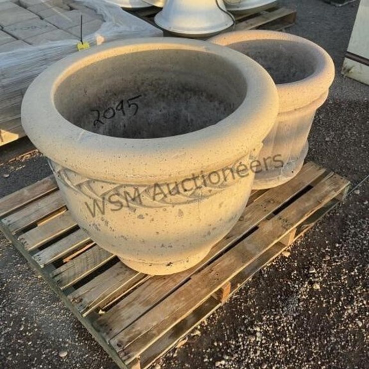 (2) CONCRETE POTS
