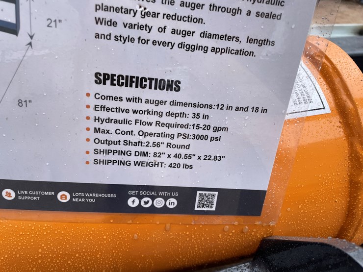 #4361-•-unused-2026-wolverine-skid-steer-auger-drive-and-bit-attachment-image-5