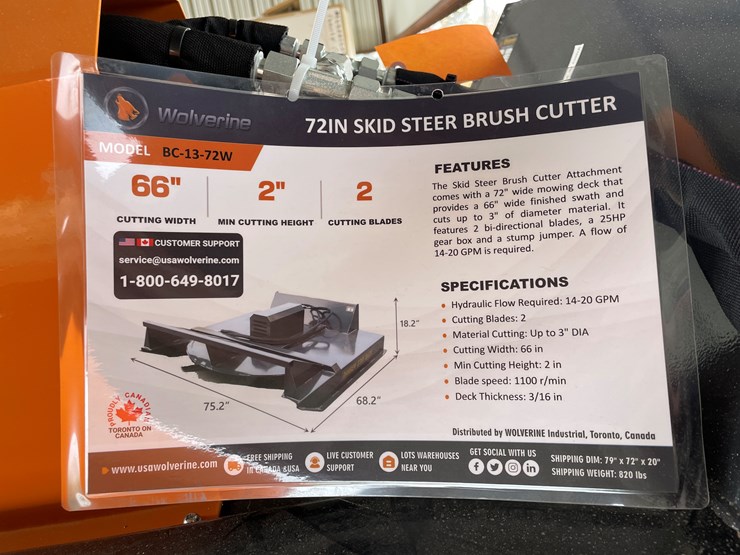 #4319-•-unused-2026-wolverine-skid-steer-brush-cutter-attachment-image-1