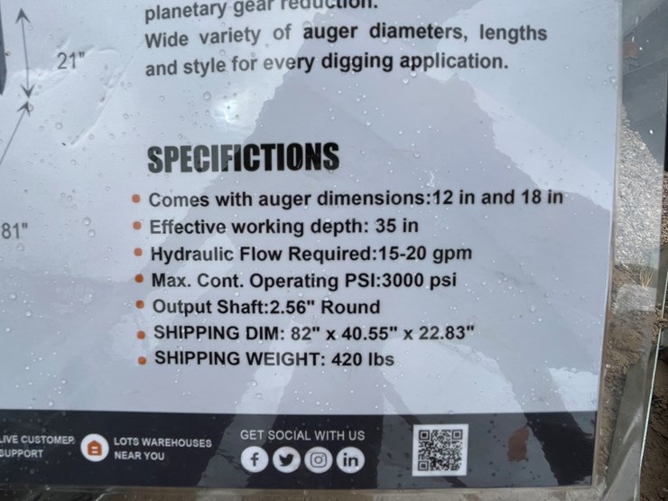 #4356-•-unused-2026-wolverine-skid-steer-auger-drive-and-bit-attachment-image-5