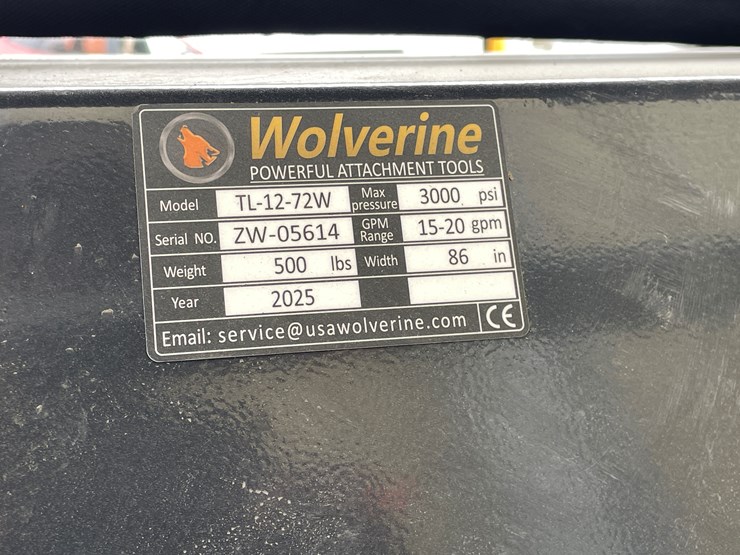 #4315-•-unused-2026-wolverine-skid-steer-hydraulic-rotary-tiller-attachment-image-11