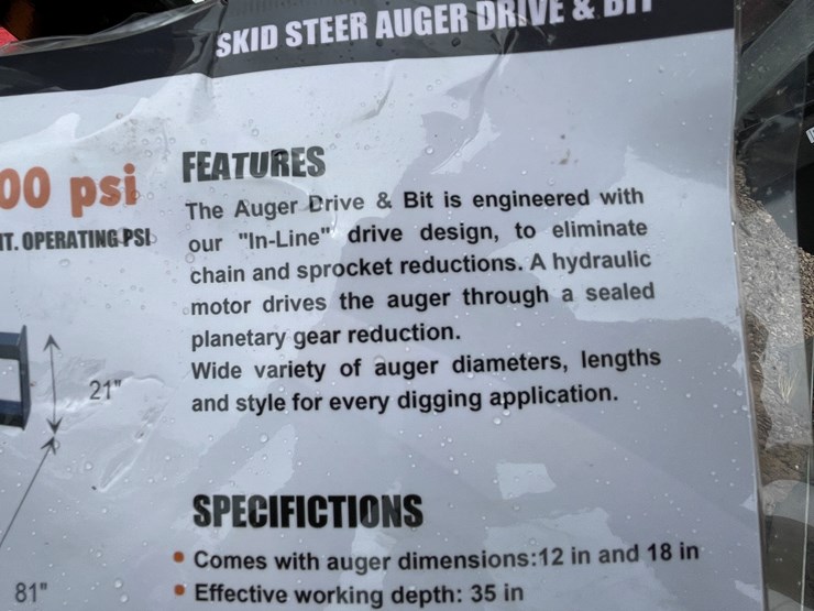 #4356-•-unused-2026-wolverine-skid-steer-auger-drive-and-bit-attachment-image-4