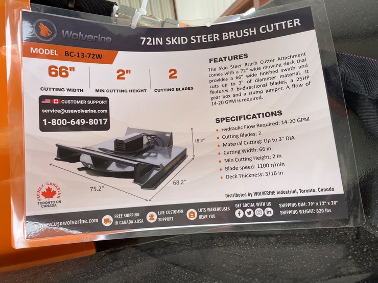 #4317-•-unused-2026-wolverine-skid-steer-brush-cutter-attachment-image-1