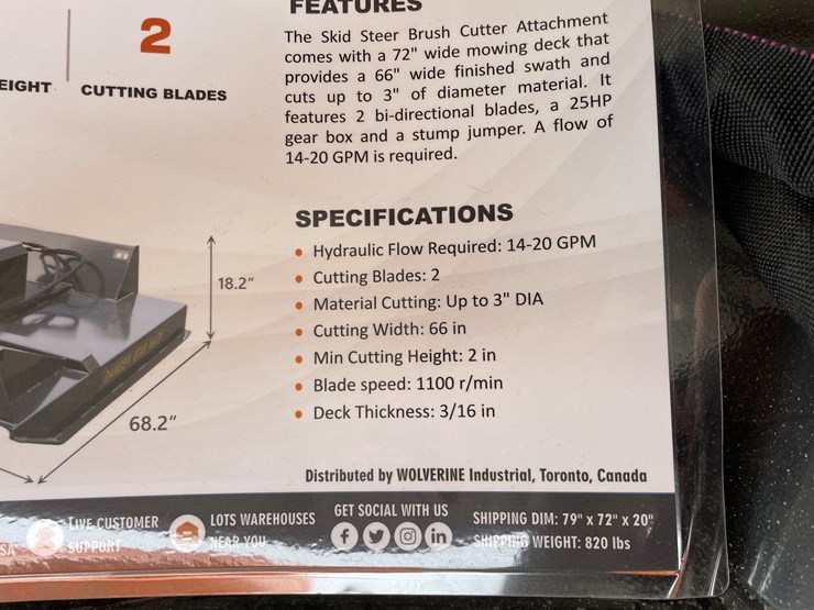 #4317-•-unused-2026-wolverine-skid-steer-brush-cutter-attachment-image-5