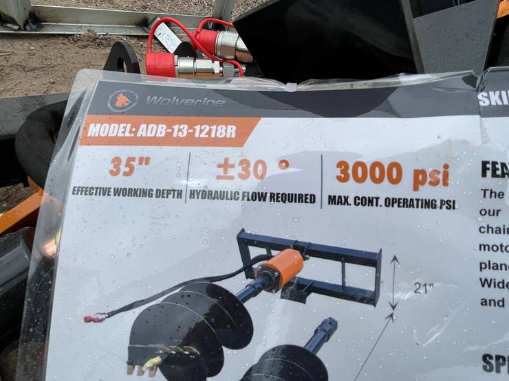 #4356-•-unused-2026-wolverine-skid-steer-auger-drive-and-bit-attachment-image-3