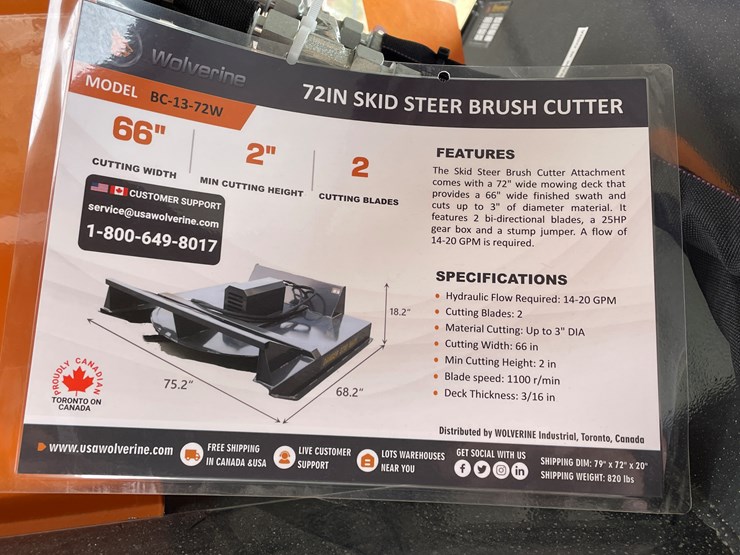 #4320-•-unused-2026-wolverine-skid-steer-brush-cutter-attachment-image-1