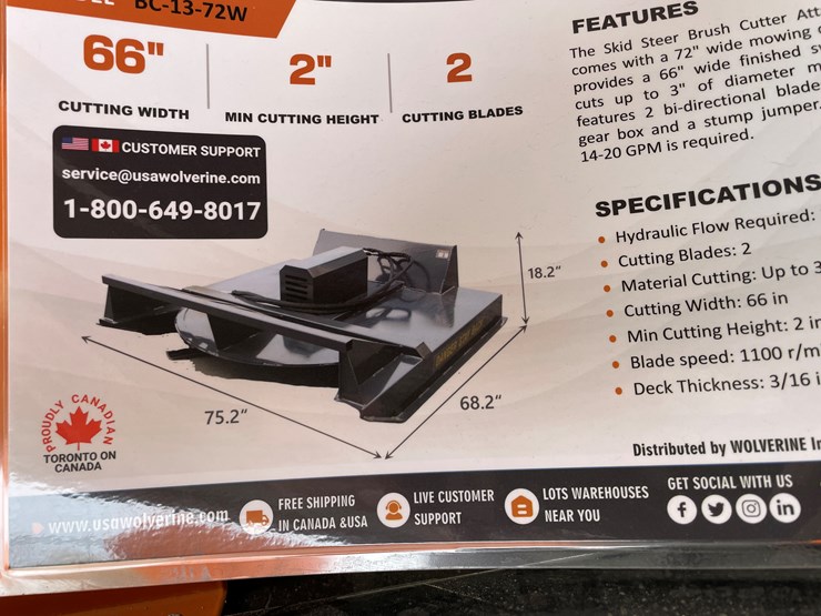 #4317-•-unused-2026-wolverine-skid-steer-brush-cutter-attachment-image-3