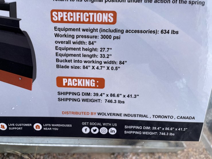 #4329-•-unused-2026-wolverine-skid-steer-dozer-blade-image-4