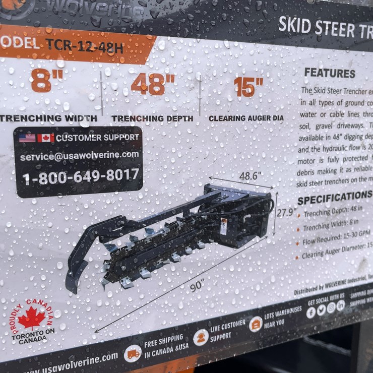 #4323 • Unused 2026 Wolverine Skid Steer Trencher Attachment