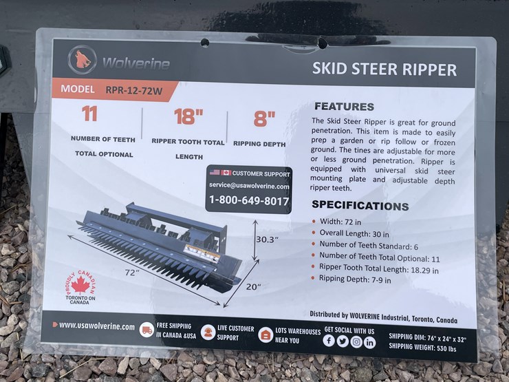 #4367-•-unused-2026-wolverine-skid-steer-ripper-attachment-image-1