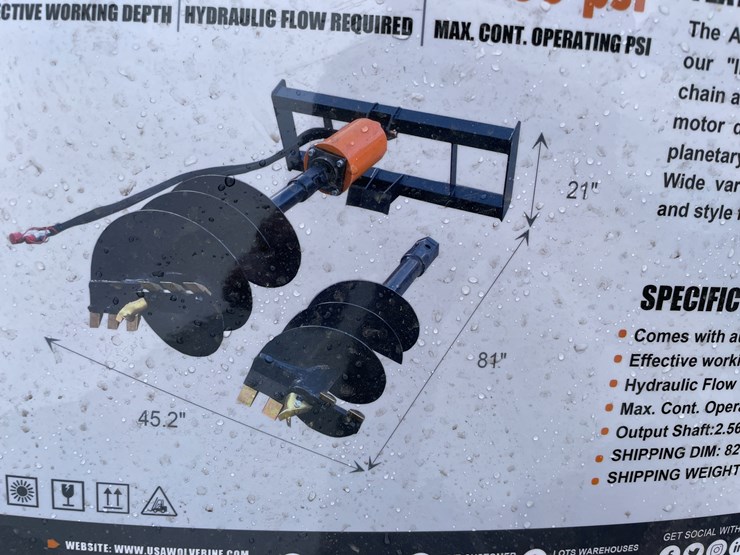 #4355-•-unused-2026-wolverine-skid-steer-auger-drive-and-bit-attachment-image-3
