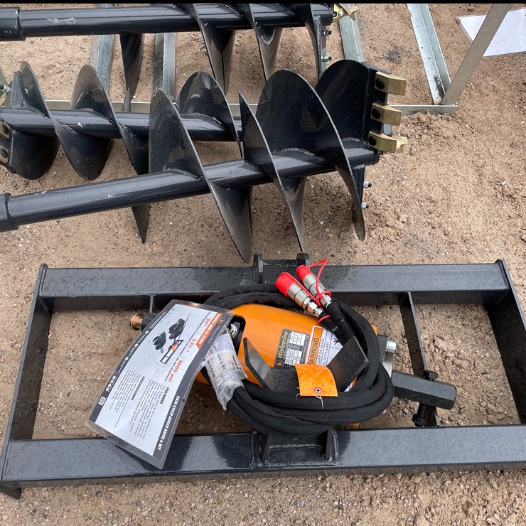 #4355 • Unused 2026 Wolverine Skid Steer Auger Drive and Bit Attachment
