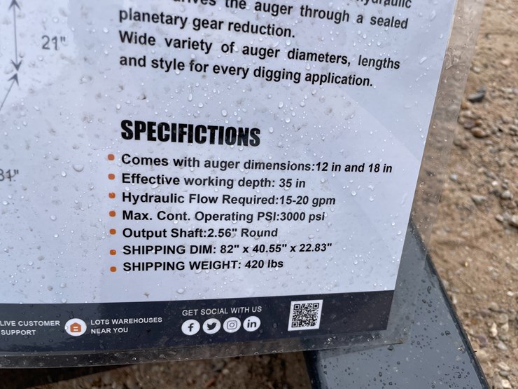 #4355-•-unused-2026-wolverine-skid-steer-auger-drive-and-bit-attachment-image-5