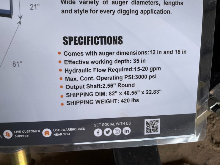 #4359-•-unused-2026-wolverine-skid-steer-auger-drive-and-bit-attachment-image-5