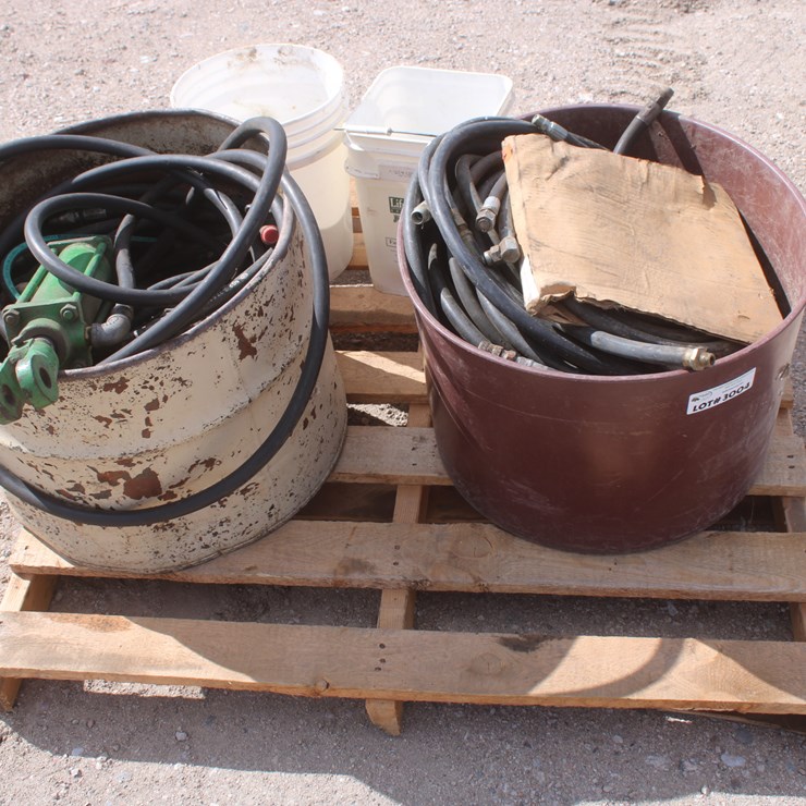 #3004 • Pallet Of Assorted Hydraulic Hoses, Cylinder, And Misc. Parts