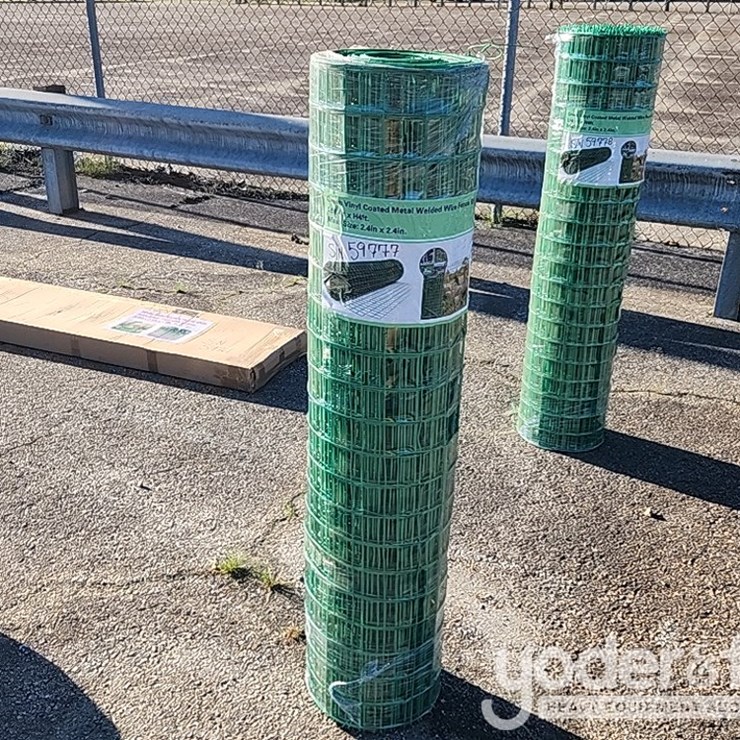 Unused Green Vinyl Coated Lawn Fence