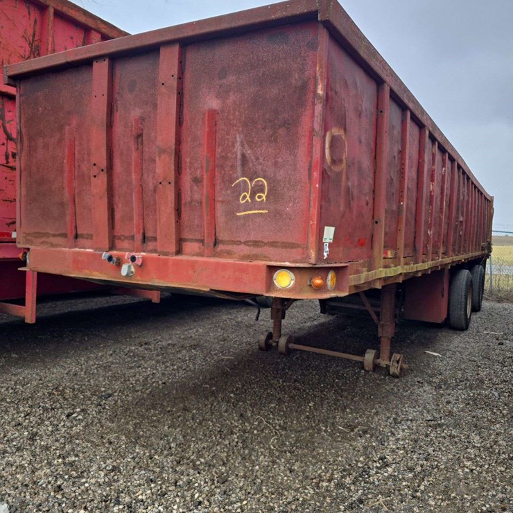 1966 Dorsey Semi-trailer with 5ft Sides and Steel Floor, 8ft wide, 35ft long, Swing End Door, spread axle, 10.00-20, VIN- 62096