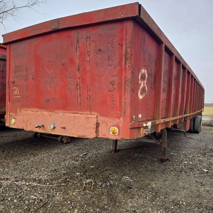 Trailmobile Flatbed Semi-trailer with 5ft tall Sides and Steel Floor, Swing End Door, 40ft, 8ft wide, 11r22.5, air ride, sliding landing gear, VIN- J68126