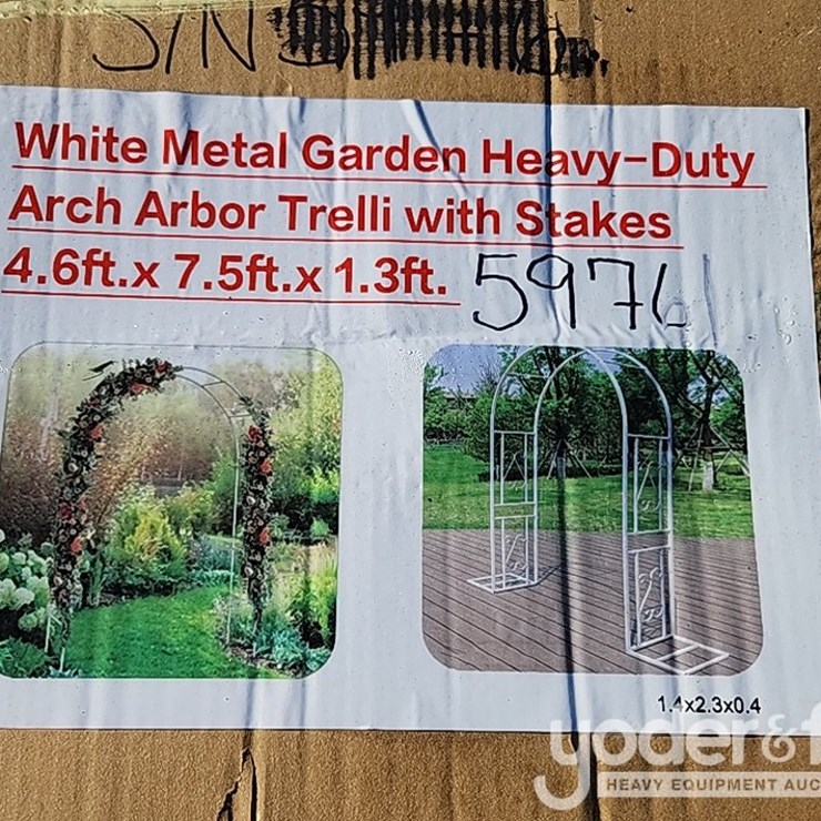 Unused Metal Garden Heavy-Duty Arch Arbor Trellis Arbou, 4.6’ x 7.5’ x 1.3’