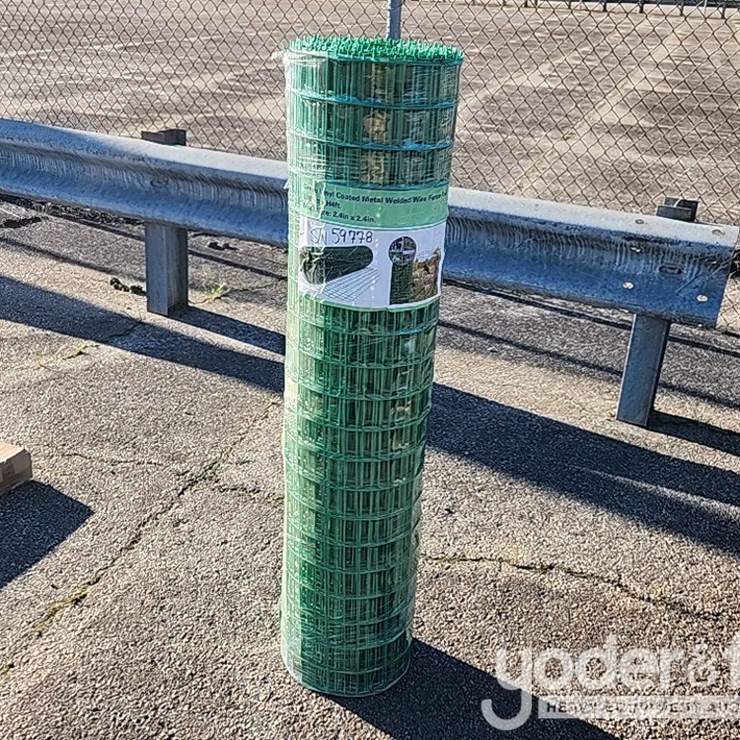 Unused Green Vinyl Coated Lawn Fence