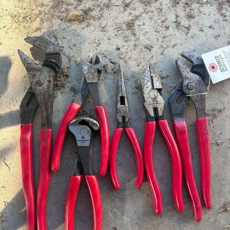 Lineman Plieers, Needle Nose, Snips, and channel locks