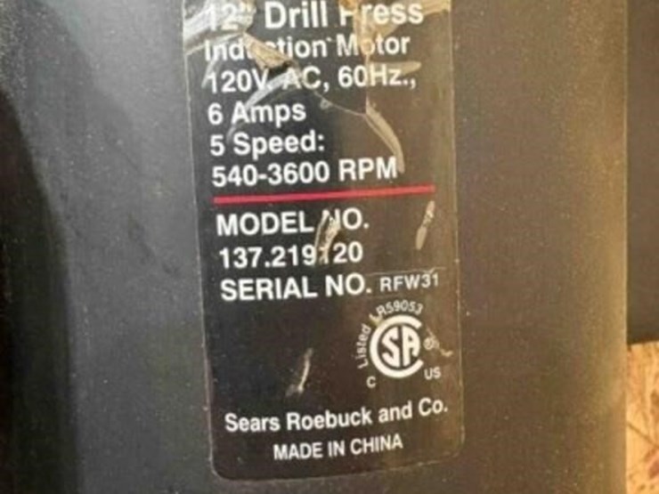 craftsman-12"-drill-press-w/stand-image-6