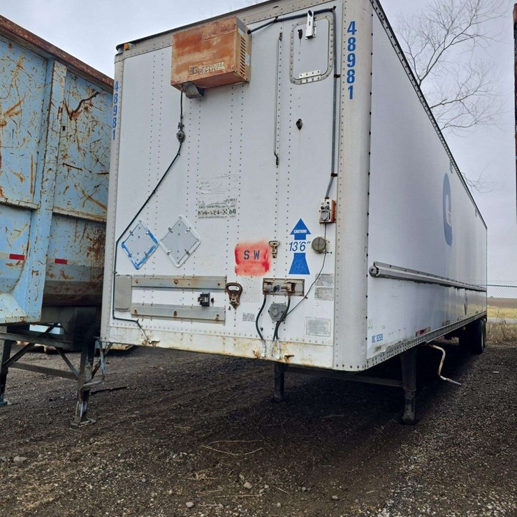 1995 Wabash 53ft Dry Van Semi Trailer, Sliding Landing Gear, 11r22.5, spring ride, VIN- 1JJV482P6SL255120