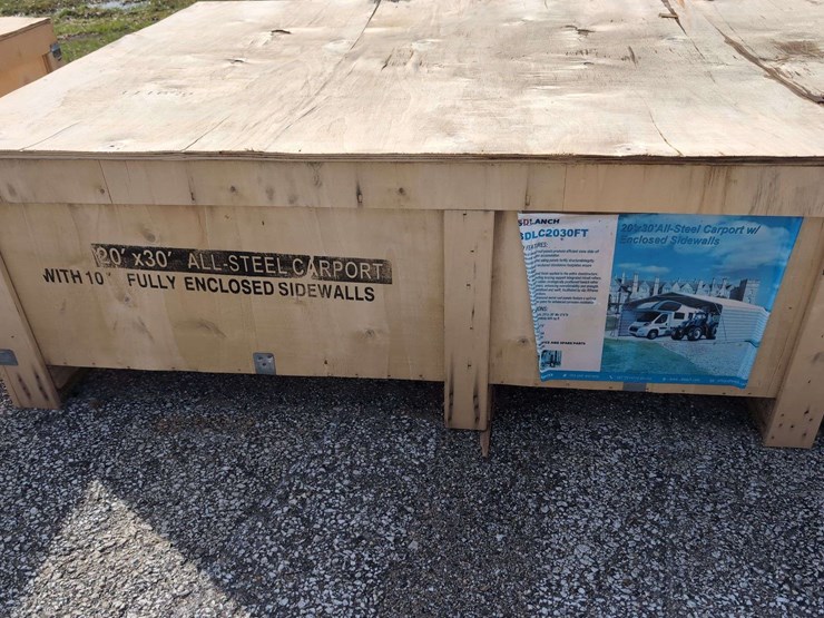 (1)-sdlaunch-sdlc2030ft---20'-x-30'-allsteel-carport-w/-enclosed-sidewalls-image-2