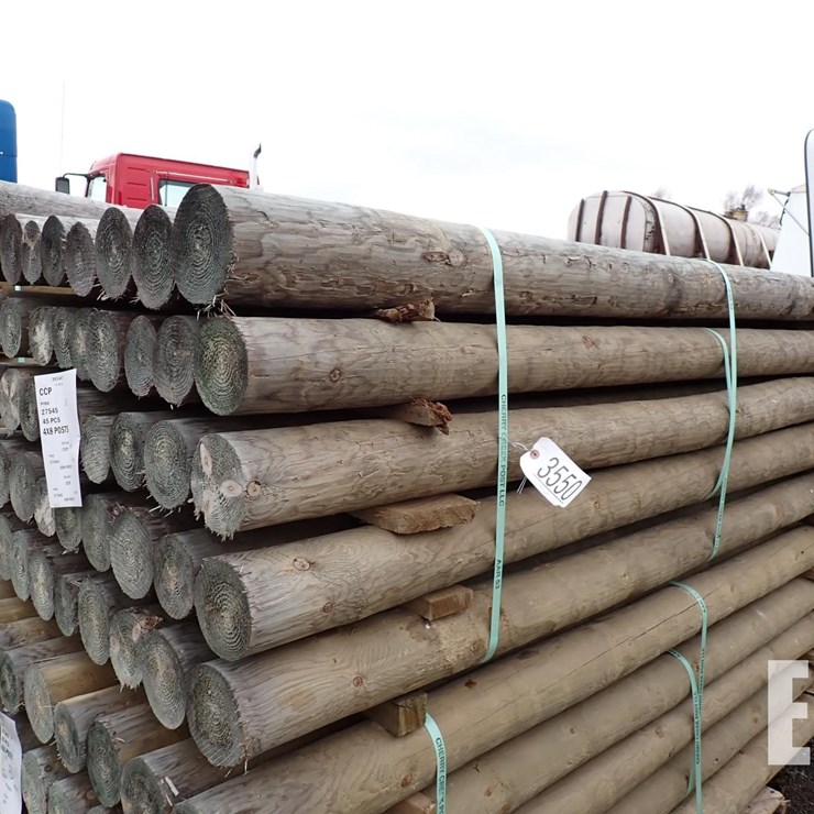 (45) 4" X 8' RED PINE POSTS