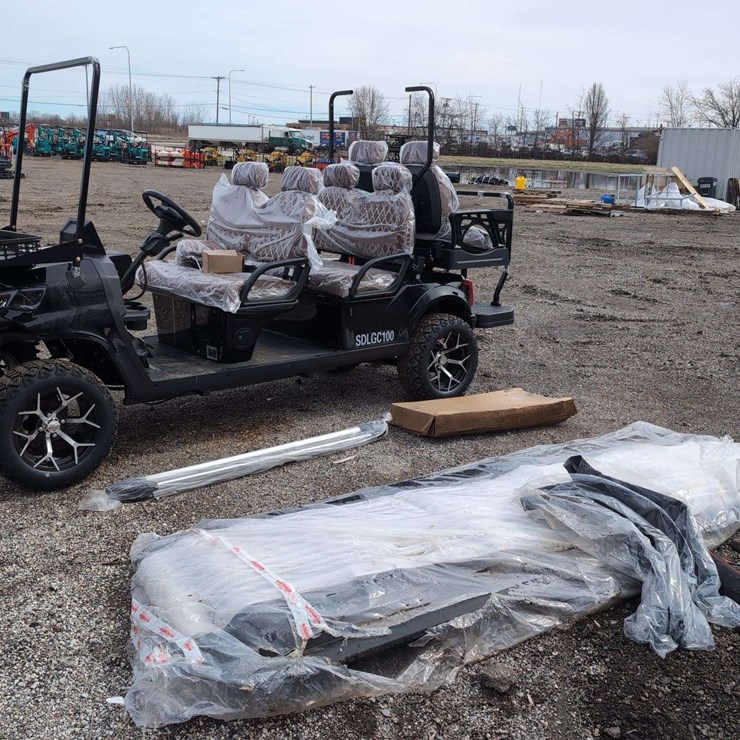 SDLGC100 - 6 Seater Golf Cart - BLACK - Partial Assembly Front/Rear End Damage *Review Photos