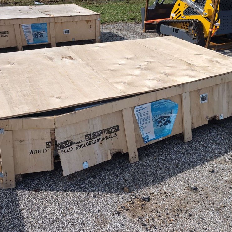 (1) SDLAUNCH SDLC2030FT - 20' x 30' AllSteel Carport w/ Enclosed Sidewalls