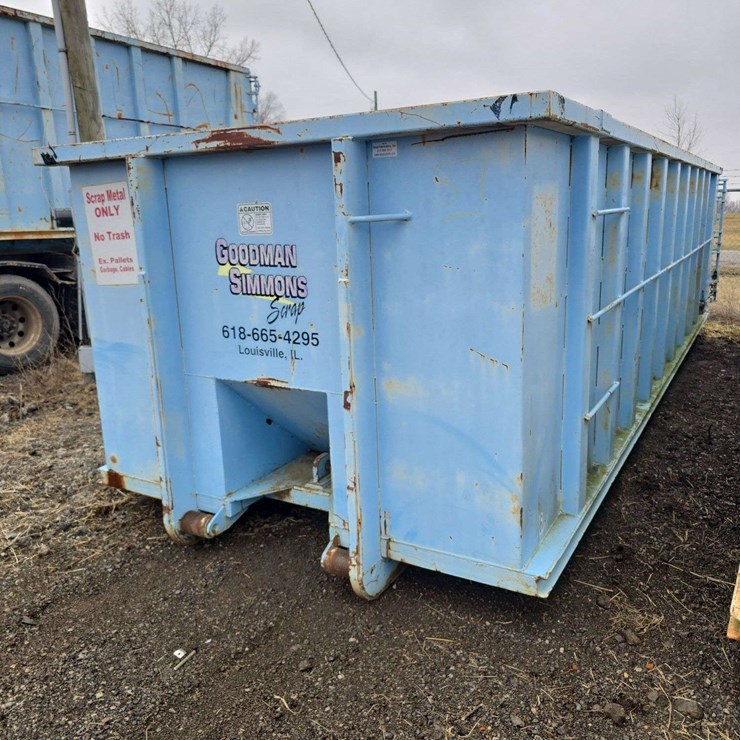 30 yard Roll off Dumpster, 5ft tall sides, 22ft long, with end opening door, HD Steel Floor, made out of T6 High Strength steel