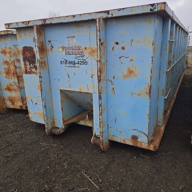 30 yard Roll off Dumpster, 5ft tall sides, 22ft long, with end opening door, HD Steel Floor, made out of T6 High Strength steel