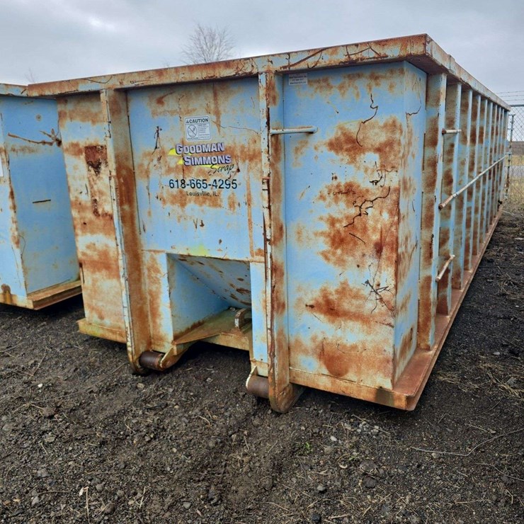 30 yard Roll off Dumpster, 5ft tall sides, 22ft long, with end opening door, HD Steel Floor, made out of T6 High Strength steel