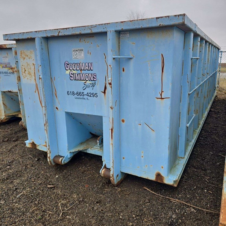 30 yard Roll off Dumpster, 5ft tall sides, 22ft long, with end opening door, HD Steel Floor, made out of T6 High Strength steel