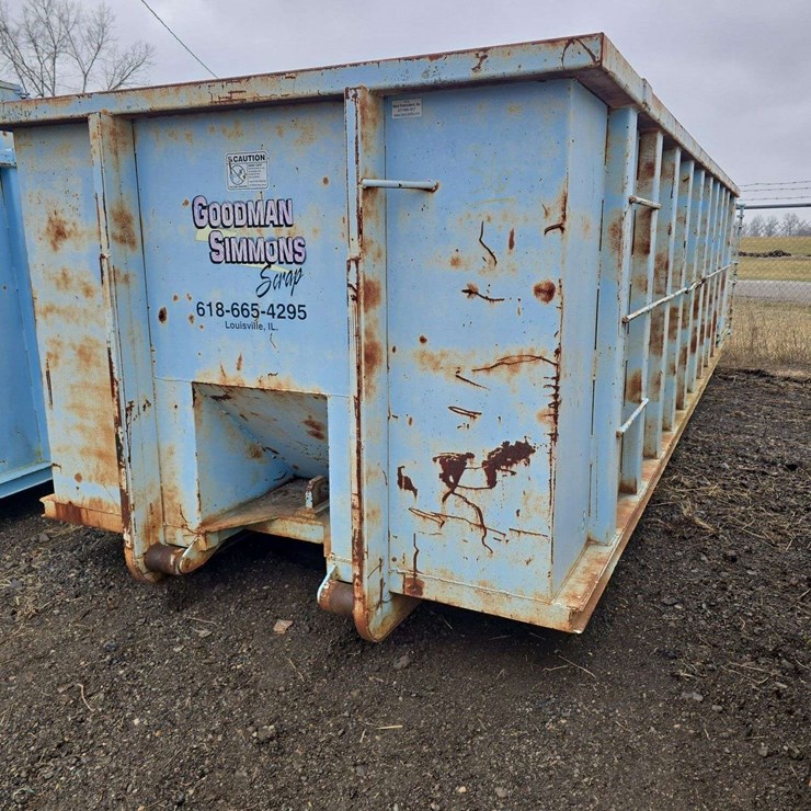 30 yard Roll off Dumpster, 5ft tall sides, 22ft long, with end opening door, HD Steel Floor, made out of T6 High Strength steel