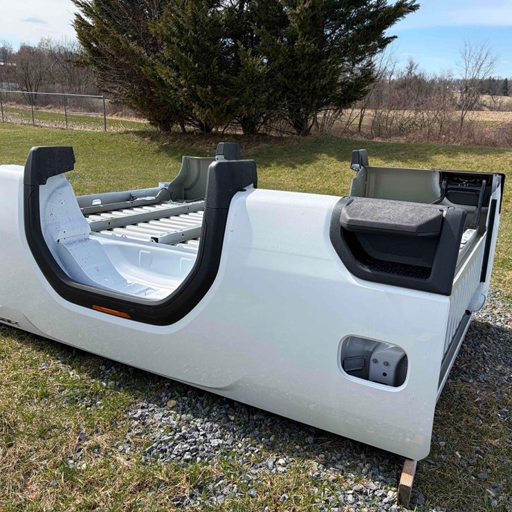 Unused White GMC Truck Bed