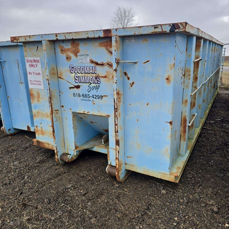 30 yard Roll off Dumpster, 5ft tall sides, 22ft long, with end opening door, HD Steel Floor, made out of T6 High Strength steel