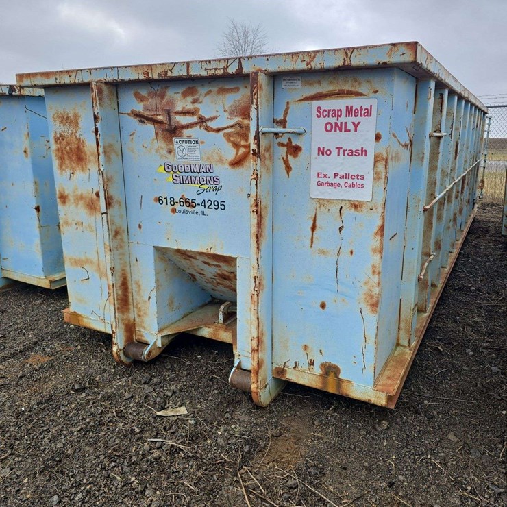 30 yard Roll off Dumpster, 5ft tall sides, 22ft long, with end opening door, HD Steel Floor, made out of T6 High Strength steel