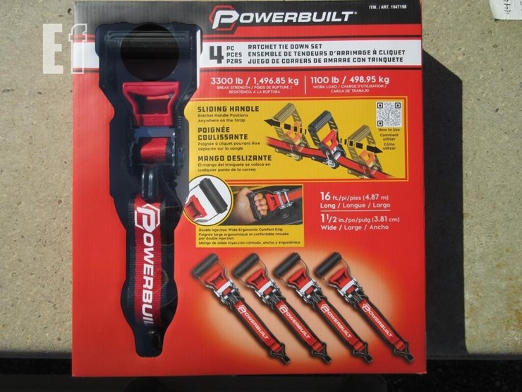 (4)-new-16'-x-1.5"-powerbuilt-ratchet-straps-image-1