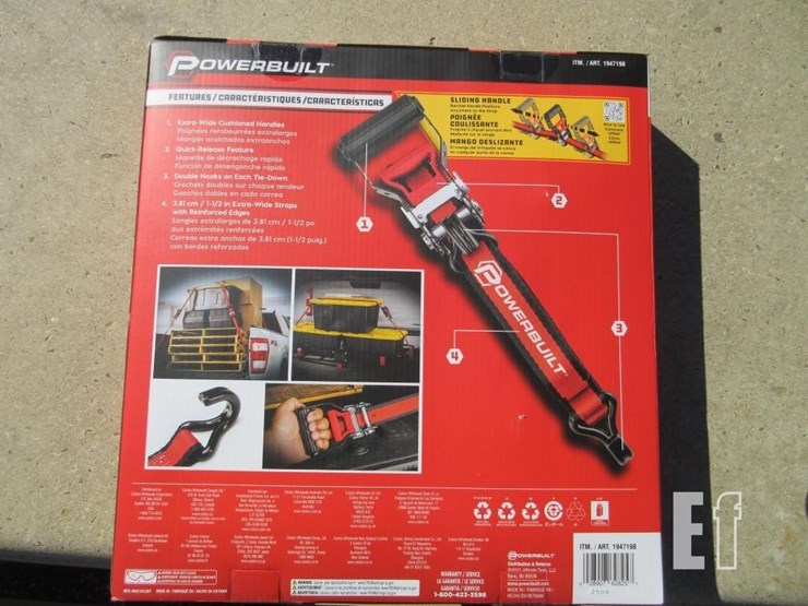 (4)-new-16'-x-1.5"-powerbuilt-ratchet-straps-image-2