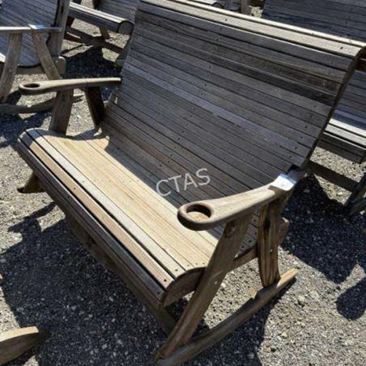 #146 • Wooden Patio Rocker Love Seat