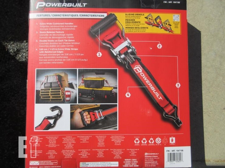 (4)-new-16'-x-1.5"-powerbuilt-ratchet-straps-image-2