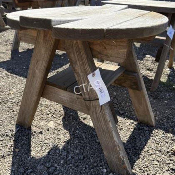 #151 • Wooden Circle Side Patio Table