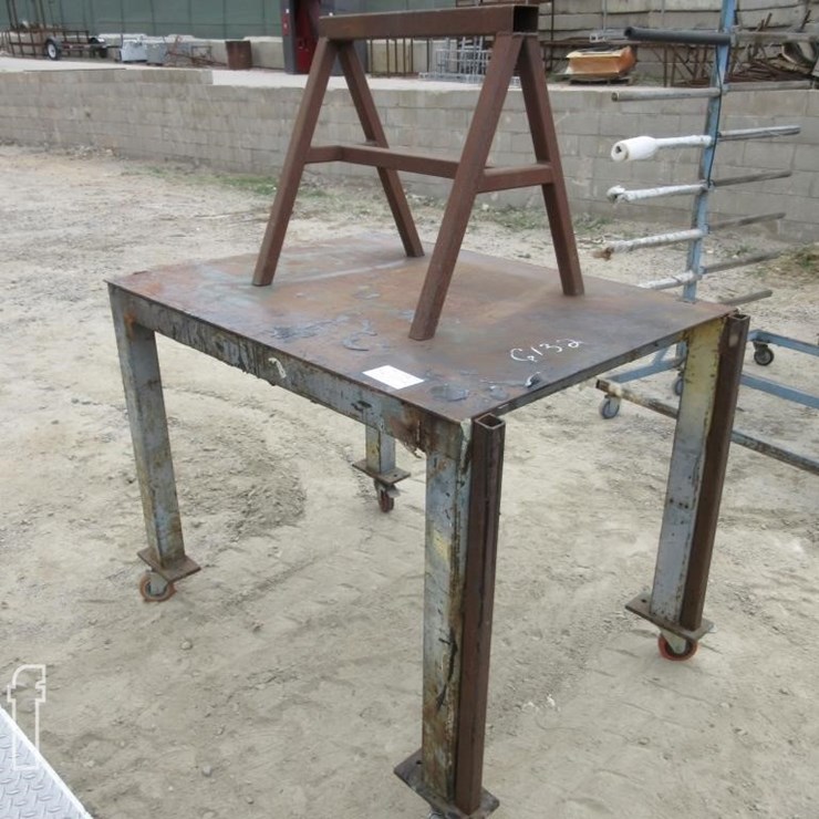 3' X 4' X 38.5" ROLLING STEEL WORK BENCH