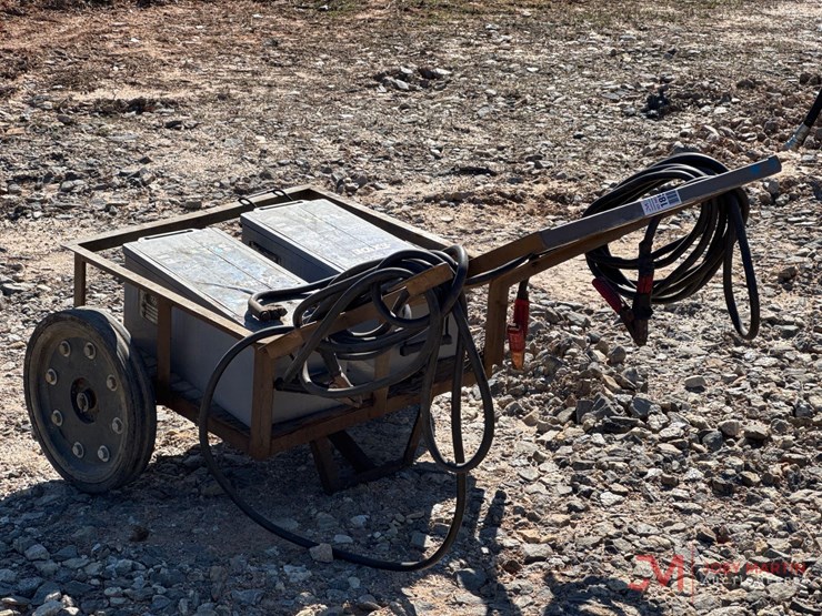 rolling-cart-w/-(2)-batteries-&-jumper-cables-image-1