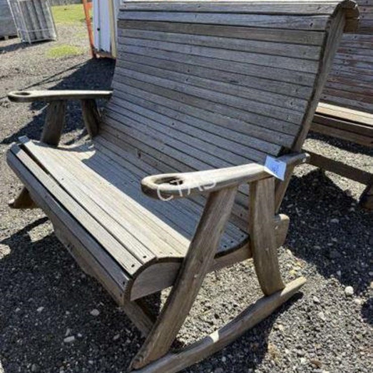#137 • Wooden Patio Rocker Love Seat